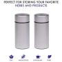 2X 1/4th Stash Jars Aluminum Airtight Smell Proof Container (Silver) New Version