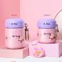 Thermos Food Jar Thermos Stainless Food Flask For Kids,Leakproof Vacuum Insulated Food Containers With Folding Spoon (Color : Pink-550ML)