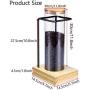 HOUSHIYU-521 2.3L Glass Food Storage Canister, Kitchen Glass Food Storage Jars with Airtight Lid and Wood Stand, for Serving Tea, Coffee, Spice and More