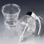 Eduton Auslauf-Glasflasche Honigbehälter Metall-Standhalter für Bienen-Tropfen, Sirup, Saft – Klare Behälter (Transparent)