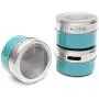 Bouteilles d'épices magnétiques 12 pièces en acier inoxydable, contenants de condiments de cuisine, boîtes de rangement transparentes, ustensiles de cuisine (Bleu) Bouteilles d'épices magnétiques 12 pièces en acier inoxydable, contenants de condiments de cuisine, boîtes de rangement transparentes, ustensiles de cuisine (Bleu)