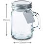 Glas Favoriergläser mit Deckeln und Henkeln – 3,4 oz – Mini Mason Jar Favors Flaschen mit Kreide-Etiketten, Kreidenschriftstift, personalisierte Anhänger und Schnur – [12er Set] Für Gewürze, Süßigkeiten