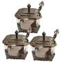 joyMerit 3-Pack Sugar Storage Containers Food Storage Bins With Lids And Spoons Organizer, Seasoning Spice Jars Condiment Pots For Home Kitchen Utensil