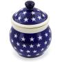 Polish Pottery 5?-inch Jar with Lid (America The Beautiful Theme) + Certificate of Authenticity