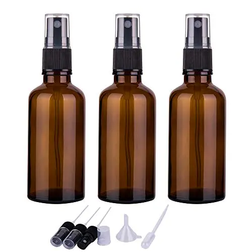 2oz Amber Glass Spray Bottles for Essential Oils, Small Empty Spray Bottle, Fine Mist Spray, Set of 3 2oz Amber Glass Spray Bottles for Essential Oils, Small Empty Spray Bottle, Fine Mist Spray, Set of 3