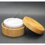 30ml 1oz Empty Refillable Portable Environmental Bamboo DIY Make up Loose Powder Jar Container Case with Sponge Powder Puff and Sifter Baby Powder Puff Kit Foundation Cosmetic Box