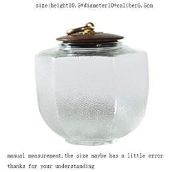 Glass Tea Storage Jar Coffee Beans Seal Cans Sugar Nuts Tanks With Wooden Lid Canister,A