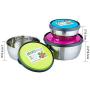 Set of 3 Stainless Steel Food Storage Bowl Leak-Proof Lunch Container with Dust-Proof Lids for Travel Hiking Camping Picnics Food Jar