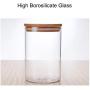 WANGLXST 950ML Glass Kitchen Storage Jar, Airtight Food Storage Container, Sealed Leak Proof Storage BPA Free, with Wooden Lid, Transparent