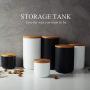 TNKML Ceramic Food Storage Tank, Wooden Lid Storage Tank With Hermetically Sealed Used To Supply Tea Coffee Spices Sugar Cans Salt Shaker Spice Containers Large