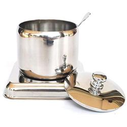 DayCount Stainless Steel Sealed Cans Pots Storage Spice Jars with Lid Spoon and Holder Coffee Tea Candy Beans Milk Powder Food Jar with Spoons