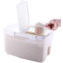 HOMELUNY Set of 4 Kitchen Airtight Rice Storage Jars Moisture Proof Home 20KG Large Flour Rice Clear for Candy, Cookie, Rice, Sugar,Flour,Snacks Keeping Food Dry & Fresh