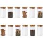 TNKML Glass Food Cans With Natural Bamboo Lid And Silicone Ring For Hermetically Sealed Small Transparent Tank Storage Tanks For Kitchen Storage Of Grain 6 300Ml