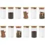 TNKML Glass Food Cans With Natural Bamboo Lid And Silicone Ring For Hermetically Sealed Small Transparent Tank Storage Tanks For Kitchen Storage Of Grain 6 300Ml