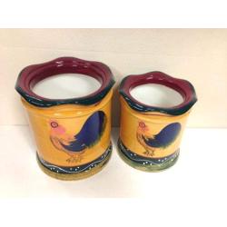 Tuscany Sunshine Country Rooster, Hand Painted Canisters, Set of 4, 85701 by ACK