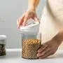 Contenant hermétique pour aliments avec bouchon rond, boîtes d'emballage pour céréales empilables, réservoirs de stockage pour multi-grains, fruits secs, thé, etc. Économise de l'espace, durable, rose - 600ml Contenant hermétique pour aliments avec bouchon rond, boîtes d'emballage pour céréales empilables, réservoirs de stockage pour multi-grains, fruits secs, thé, etc. Économise de l'espace, durable, rose - 600ml