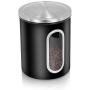 FC Airtight Window Kitchen Canister, Stainless Steel Canisters Sets with Fingerprint Resistance Lid, Set of 3 (Black)