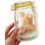 (10 Stück) Aspire Heavy Duty Mason Jar Zipperbeutel, Lebensmittelbehälter, Snack Ziplock Beutel, Wiederverwendbare, luftdichte Lebensmittelbehälter, bruchsichere Lebensmittelbehälter, Frostbeutel - rot / 6 oz