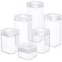 DuraHome FLiPLOCK Airtight Food Storage Containers 6 Piece Set - BPA Free Durable Clear Acrylic Container with Innovative Air Tight Handle Lid for Dry Goods Pantry Organization (Square)
