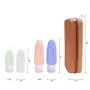 4 Pcs Silicone Travel Bottles & 1 Pcs Silicone Bag, 2 Pcs 1 oz & 2 Pcs 3 oz Silicone Bottle Container Spray Bottles Cream Jars or Travel Accessories Toiletries with Silicone Bag (Coffee)