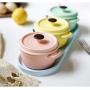 The taste of home Macaron color creative ceramic seasoning jar seasoning bottle sauce tank kitchen storage tank three-piece