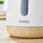 TOWER T826031W Kitchen Storage Canisters, Scandi Range, Robust ABS Body, Anti Slip Base, Matte with Wood Effect Accents, White, 3-Piece