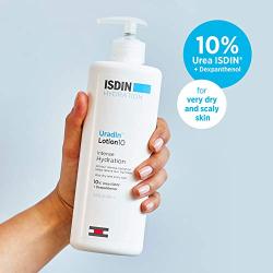 ISDIN Body Lotion Uradin10, 24 Hour Intense Hydration, 10% Urea, Fast Absorbing, Dermatologically Tested, 13.5 Fl Oz