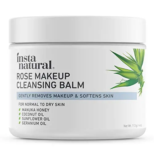 Rose Cleansing Balm – Natural Facial Cleanser & Makeup Remover with Coconut Oil and Manuka Honey – Instantly Removes Waterproof Mascara & Face Makeup – Gently Double Cleanse and Purify Skin - 4 oz Rose Cleansing Balm – Natural Facial Cleanser & Makeup Remover with Coconut Oil and Manuka Honey – Instantly Removes Waterproof Mascara & Face Makeup – Gently Double Cleanse and Purify Skin - 4 oz