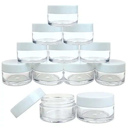 Beauticom 12 Pieces 20G/20ML Round Clear Jars with WHITE Lids for Lotion, Creams, Toners, Lip Balms, Makeup Samples - BPA Free