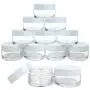 Beauticom 12 Pieces 20G/20ML Round Clear Jars with WHITE Lids for Lotion, Creams, Toners, Lip Balms, Makeup Samples - BPA Free
