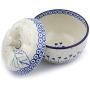Polish Pottery 4?-inch Apple Shaped Jar made by Ceramika Artystyczna (Water Tulip Theme) + Certificate of Authenticity
