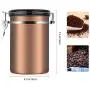 Blauer Heller Kaffee Behälter Edelstahl Dose Lagerung Tee Versiegelter Glasbehälter Bohne Vakuum Box Zucker Gold Farbe