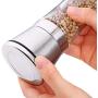 JUSTDOLIFE Pepper Mill Set Fashion Pepper Grinder Tall Glass Body Premium Stainless Steel Salt Mill 2 Pcs