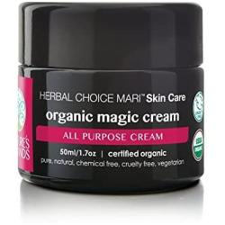 Organic Magic Cream (Healing & Repair) by Herbal Choice Mari (1.7 Fl Oz Glass Jar) - No Toxic Synthetic Chemicals - TSA-Approved Travel Size