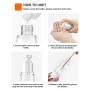 Airless Cosmetic Cream Pump Bottle, Refillable Empty Clear Travel Containers Liquid Vacuum Press Jar Pot for Foundation Essence Lotion, 6 Pack (50ML)
