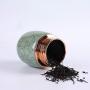 Portable Mini Tea Cans Metal Cover Ceramic Small Tea Pot Caddies Coffee Beans Jar Candy Storage Canister,F