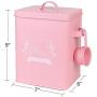 Hot Sale H102 Square Metal Food/Flour/Sundries Kitchen Storage Tin Canister/Bucket/Containers with Lid And Scoop (pink)
