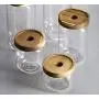 Transparente Glas-Aufbewahrungsglas mit Holzdeckel, versiegelte Jar für Küche, Lebensmittel, Multigranulat, Kaffee, Tee, Aufbewahrungstank, 350 ml