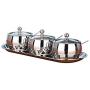 LQQGXLCondiment bottle, jar condiment storage box Spice jar stainless steel sauce tank storage container set kitchen spice storage box