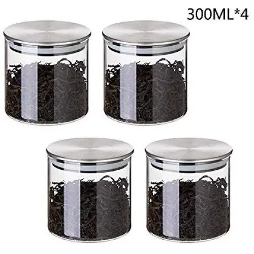 Bouteilles en verre étanches, contenants de cuisine résistants à l'humidité, pour le stockage d'épices/pâtes/avoine/thé en fleurs Bouteilles en verre étanches, contenants de cuisine résistants à l'humidité, pour le stockage d'épices/pâtes/avoine/thé en fleurs