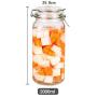 Kitchen Food Storage Jar Airtight Food Storage Storage Jar 5 Square Glass Spice Bottles With Transparent Glass Lids Stainless Steel Buckle Airtight Food Storage Spice Container Set 2000ML