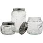 Mason Craft & More Airtight Küchen-Lebensmittelaufbewahrung, Klar Glas Pop-Up-Behälter, 3-teiliges Pop-Up-Behälter-Set