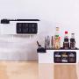 haixclvyE Kitchen Shelf Wall-Mounted Home Storage Condiment Jar Spice Rack Kitchen Spice Seasoning Storage Box Rack Shelf Home Organizer