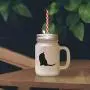 Green Tonkinese Cat Silhouette #2 Frosted Glass Mason Jar With Straw Green Tonkinese Cat Silhouette #2 Frosted Glass Mason Jar With Straw