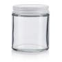 Clear Thick Glass Straight Sided Jar with White Metal Airtight Lid - 4 oz / 120 ml (12 pack) + Spatulas