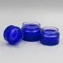 3er Satz 50ml/1,7oz Blaue Glasbehälter mit Schwarzdeckel und Innenliner für Kosmetikcreme, Lotion, Gesichtscremespender, Behälter, Töpfe, Behälter