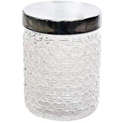 Princeware Plastic Food Storage Jar/Canister, Clear Base with Chrome Effect Lid, 750ml