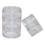 Made in Taiwan Transparent Clear Makeup 4 Stack Plastic Jar 3 Kinds of Size (2 Sets)