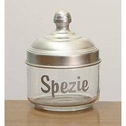 Italo Ottinetti Glass Jar Dull Aluminium Lid 0.5 Litre Spezie, Metallic, one Size