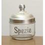 Italo Ottinetti Glass Jar Dull Aluminium Lid 0.5 Litre Spezie, Metallic, one Size
